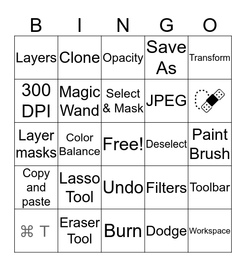 Photoshop Bingo Card