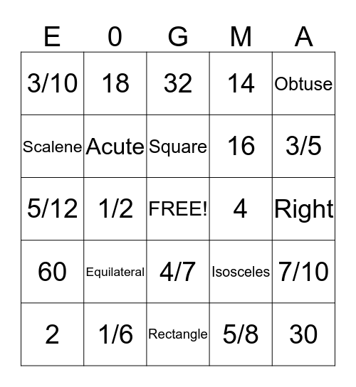 EOGMA Bingo Card