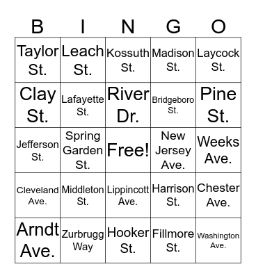 ALL ROADS LEAD TO RIVERSIDE! Bingo Card