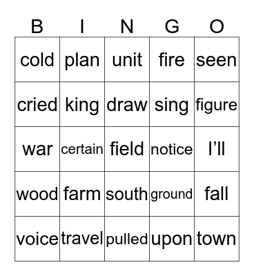 Bingo 4.4 Bingo Card