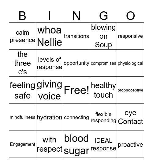 TBRI BINGO Card