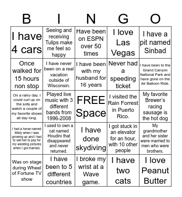 Case Team Bingo! Bingo Card
