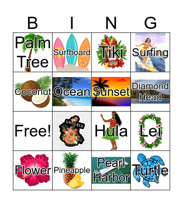 Hawaiian Bingo Card