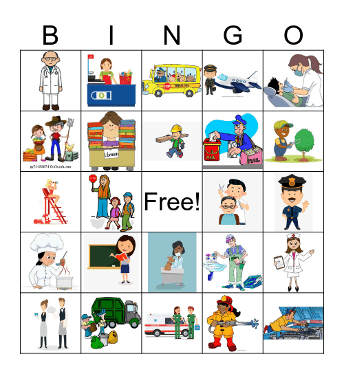 Community Helper Bingo Card