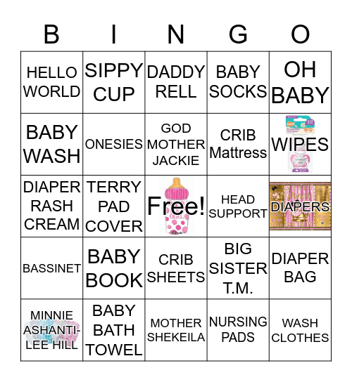 SHEKEILA BABY SHOWER Bingo Card