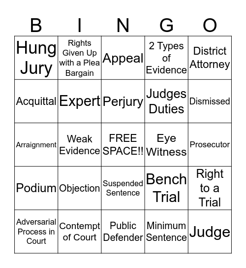 ITP BINGO Card