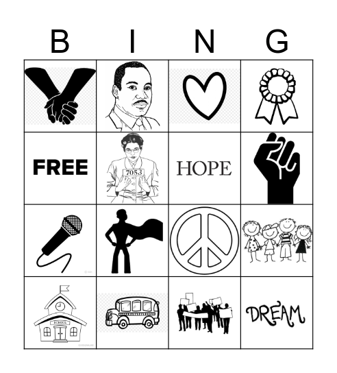 Civil Rights Bingo Card