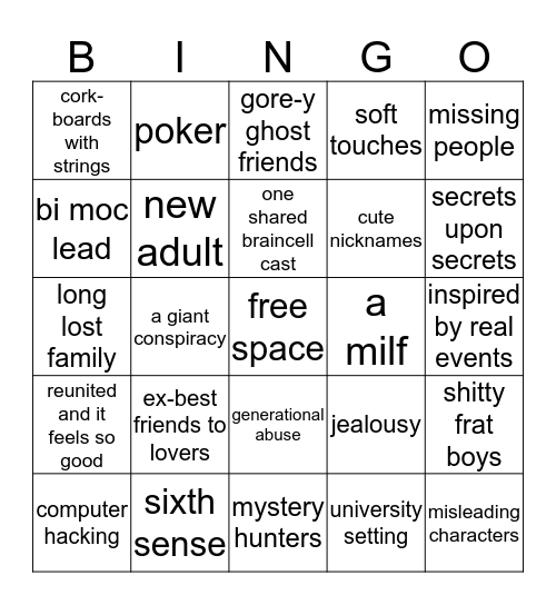 ghosts on paper  Bingo Card