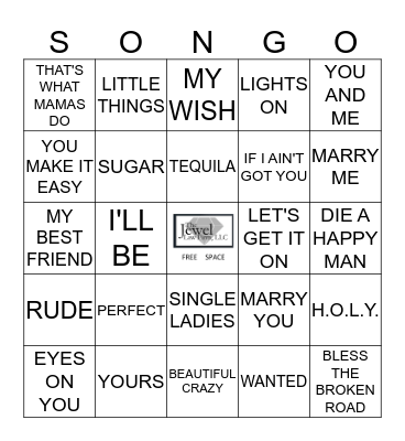 WEDDING DAY Bingo Card