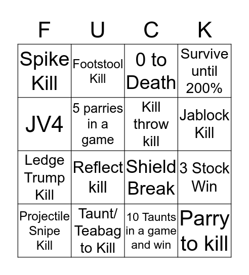 2020 Winter Smash Bigo Bingo Card