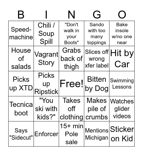 Gary Bingo Card