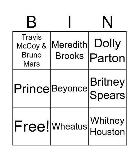 Hop Temple's Ole Timely Bandstand Bingo Card