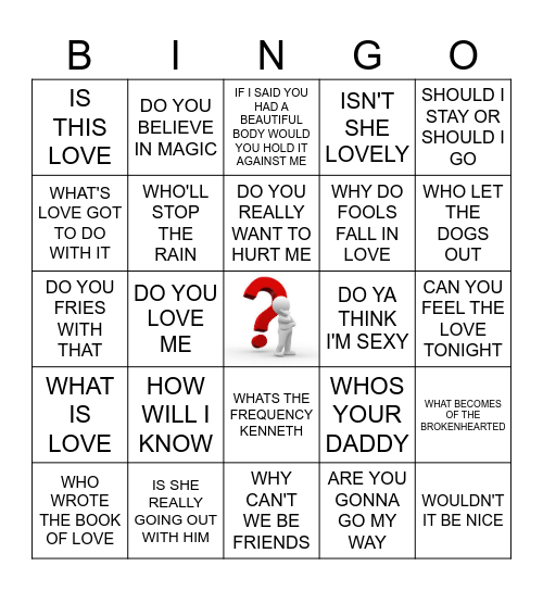 QUESTION??? ROUND Bingo Card