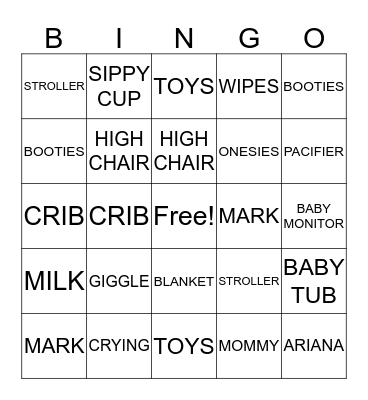 BABY SHOWER BINGO Card