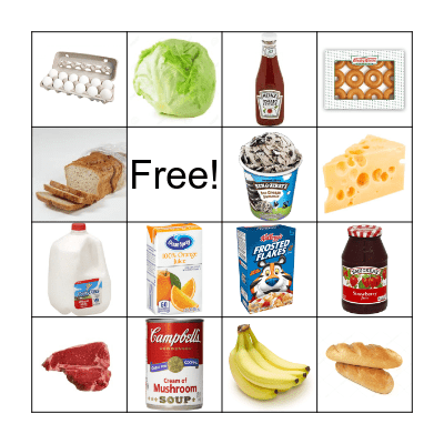 Buying Food Bingo Card