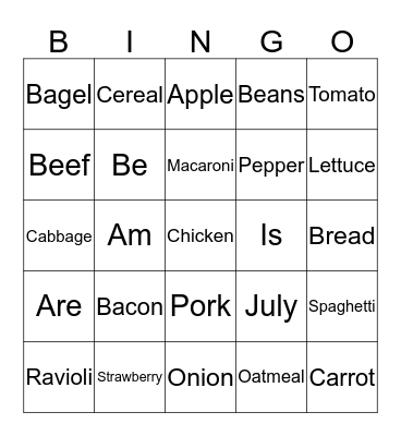 January 16 2020 Bingo Card