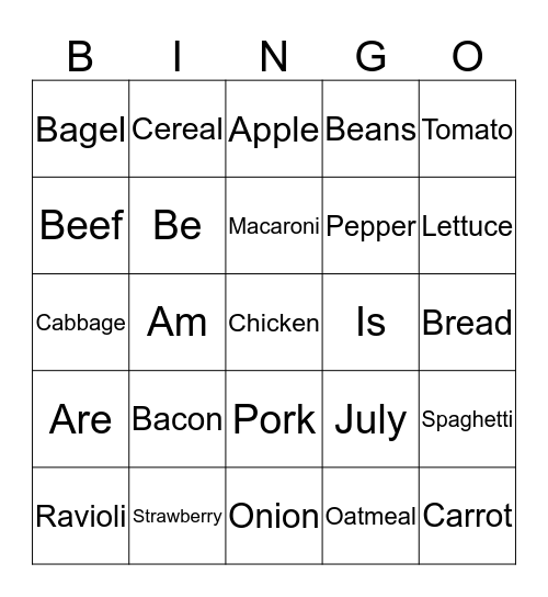 January 16 2020 Bingo Card