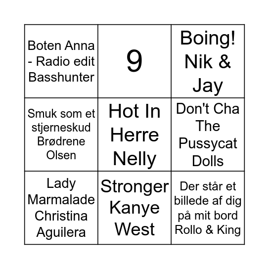 80'erne Bingo Card
