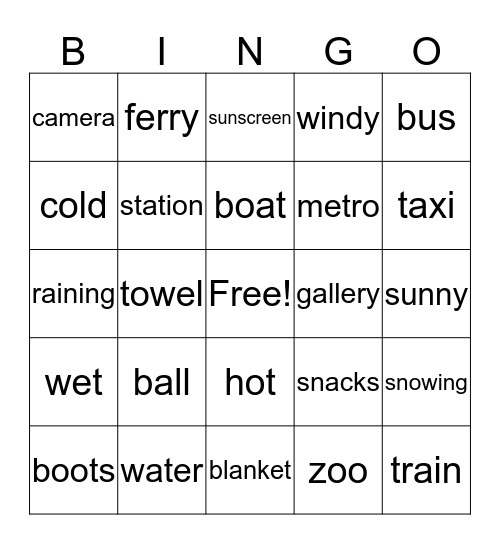 TBB5 Unit 1 Bingo Card