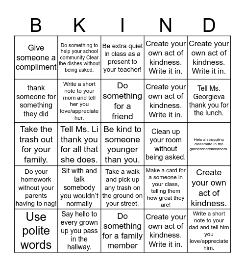 Bingo Card