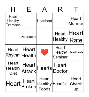 HEART ❤️  Bingo Card