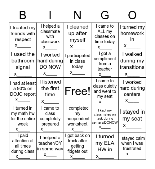 Ultimate Bingo Challenge  Bingo Card