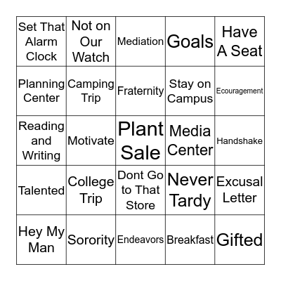 Attendance Bingo Card