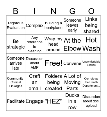 DHDS Buzzwords Bingo Card