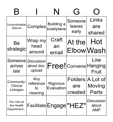DHDS Buzzword Bingo Card