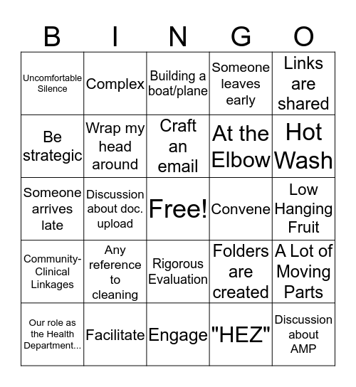 DHDS Buzzword Bingo Card