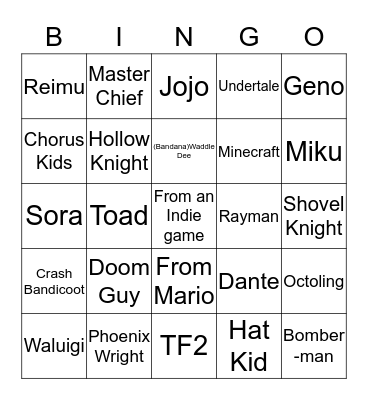 Fighter 5 Bingo Card