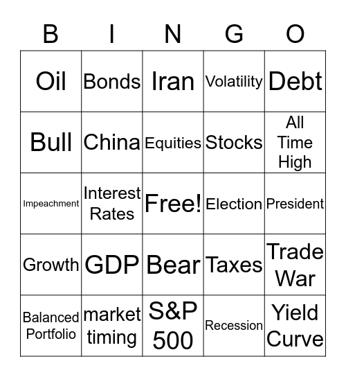 Edward Jones Bingo Card