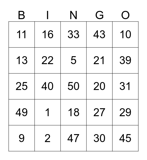 KIYONG RASA JOHNNY Bingo Card