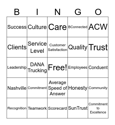 Proud To Be Conduent 2020 Bingo Card