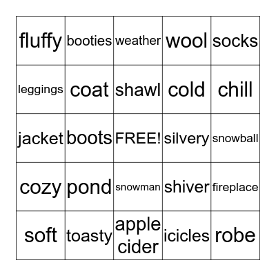 Winter Bingo Card