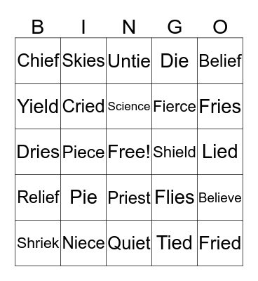 IE BINGO Card