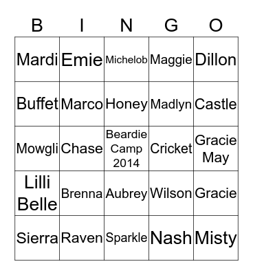 BEARDIE BINGO Card