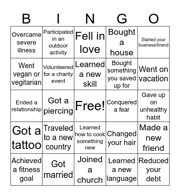 ToniLauren's 2019 Bingo Card