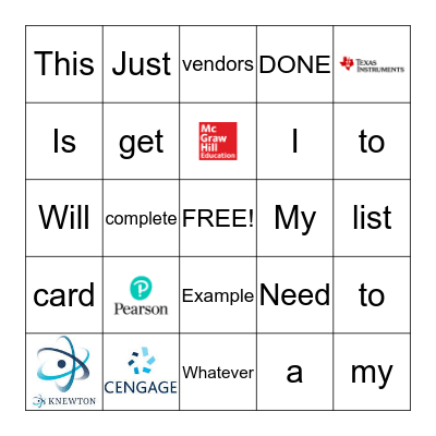Sounds of Success BINGO Card