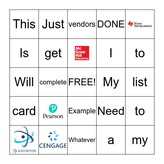 Sounds of Success BINGO Card