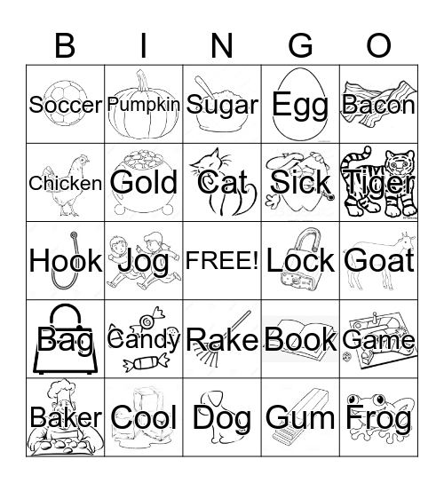 K & G all positions Bingo Card