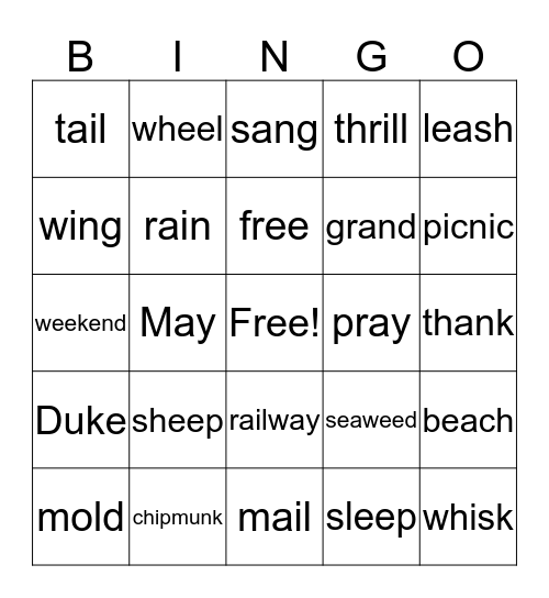 Celebrate!!  Bingo Card