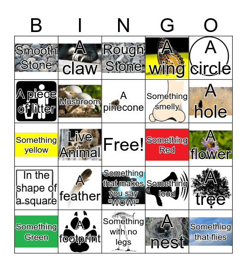 I Spy Hike Bingo Card
