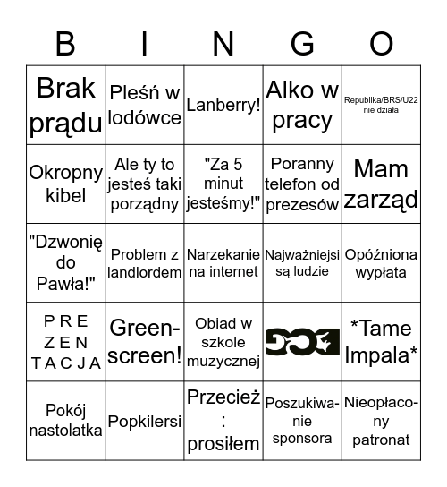 DOGOWE BINGO - CZAS GRY: 3 DNI ROBOCZE Bingo Card