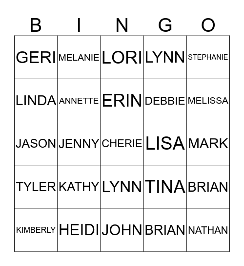 PETERSON COUSINS Bingo Card