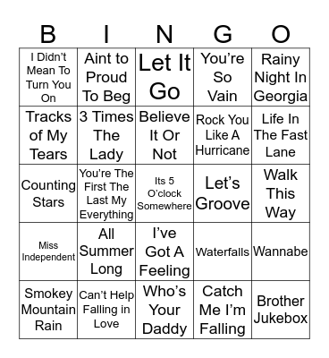 Music Bingo 14-14 Bingo Card
