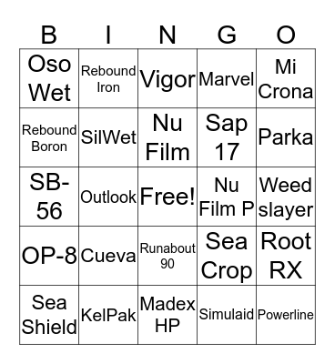 Pesticide Training  Bingo Card