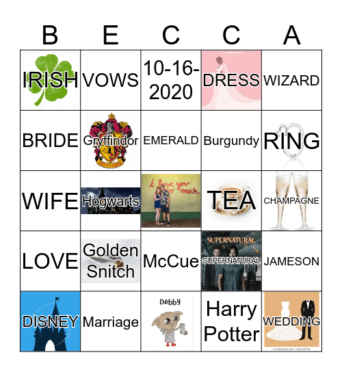 Bridal Bingo Card