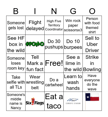 Sales Summit! Bingo Card