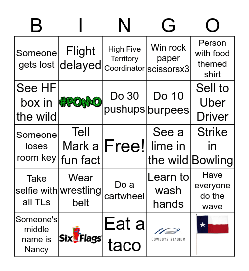 Sales Summit! Bingo Card